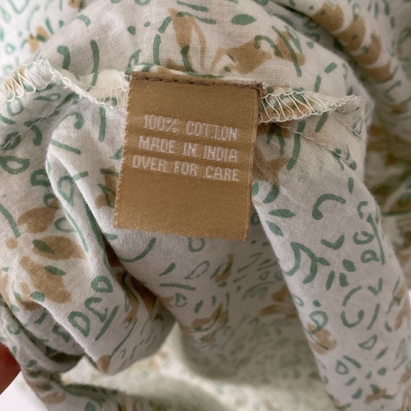 Plum Pretty Sugar Teal and Gold Floral Button Down Dress Coverup Boyfriend Shirt - Picture 5 of 5